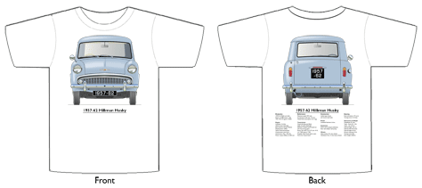 Hillman Husky Series 1 1957-61 T-shirt Front & Back